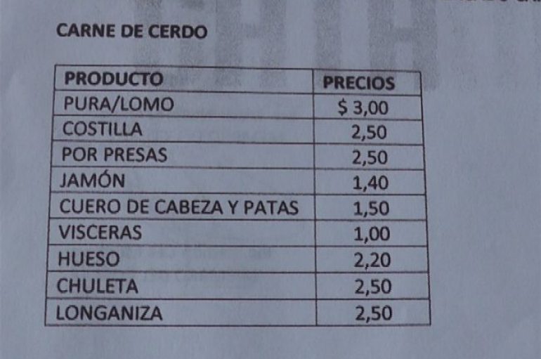 (Video) Jefa Política detalla  precios oficiales de los productos cárnicos.